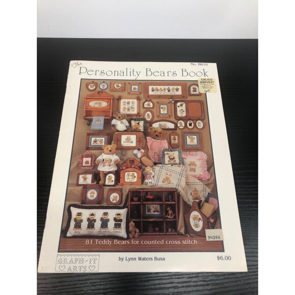 Cross Stitch The Personality Bears Book Lynn Waters Busa Graph It Arts - Picture 1 of 2